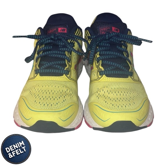 New Balance Women's W680V3 Running Shoe | Color: Yellow/Pink/Blue 🩷👟💛👟💙 - Picture 7 of 12